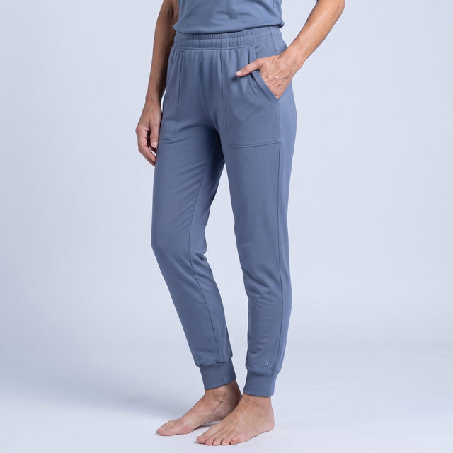 Dusk Blue Cool-jams NightCool Elastic Waist Cuff Jogger Pants for women, for women who sleep hot
