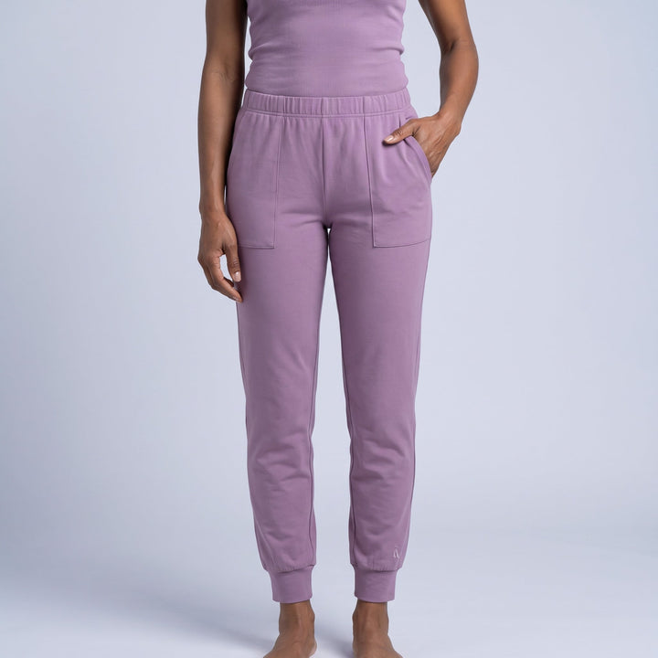 Violet Cool-jams NightCool Elastic Waist Cuff Jogger Pants for women, for women who sleep hot