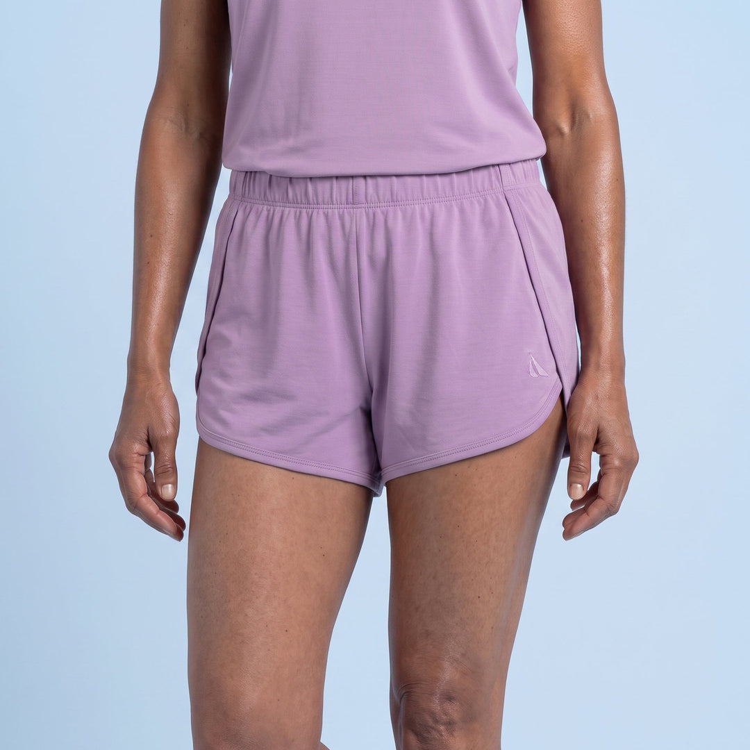 Violet Cool-jams NightCool Elastic Waist Tulip Shorts for women, for the warmest nights