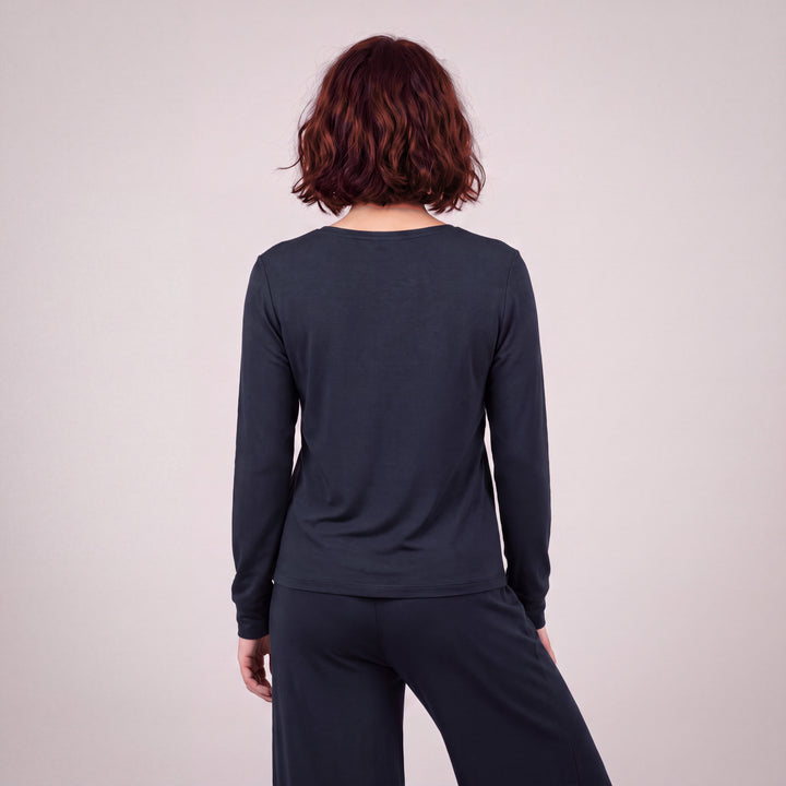 Navy Cool-jams NightCool Long Sleeve T-Shirt for women, made for night sweats