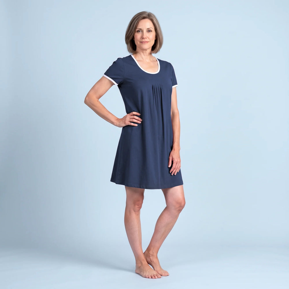 Women's NightCool Pleated Front Short Sleeve Nightie - Cool-jams