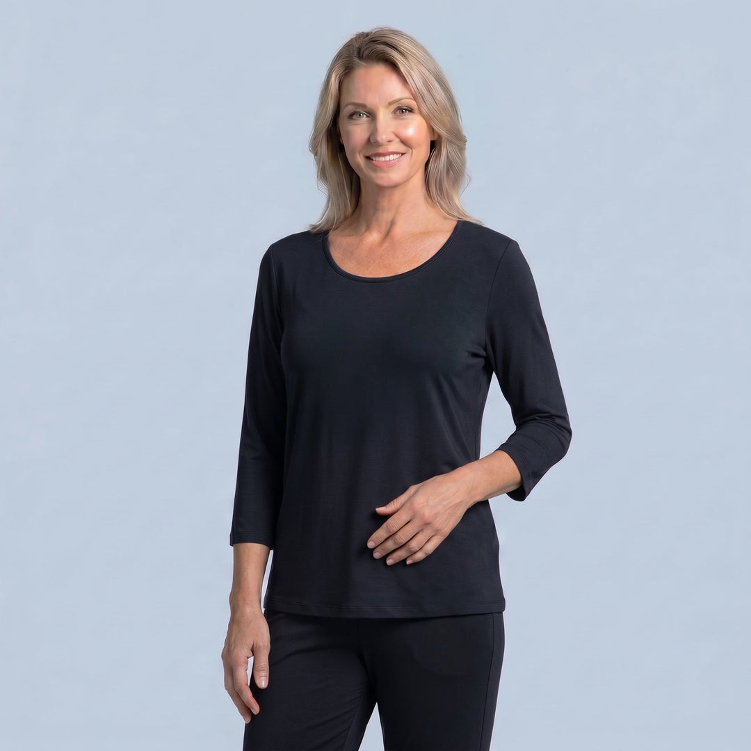 Women's NightCool Scoop Neck T-Shirt - 3/4 Sleeves - Cool-jams