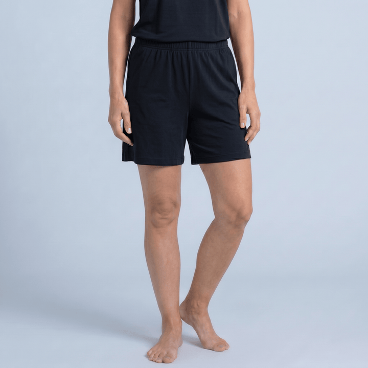 Black Cool-jams NightCool Pajama Shorts for women, for menopause nights