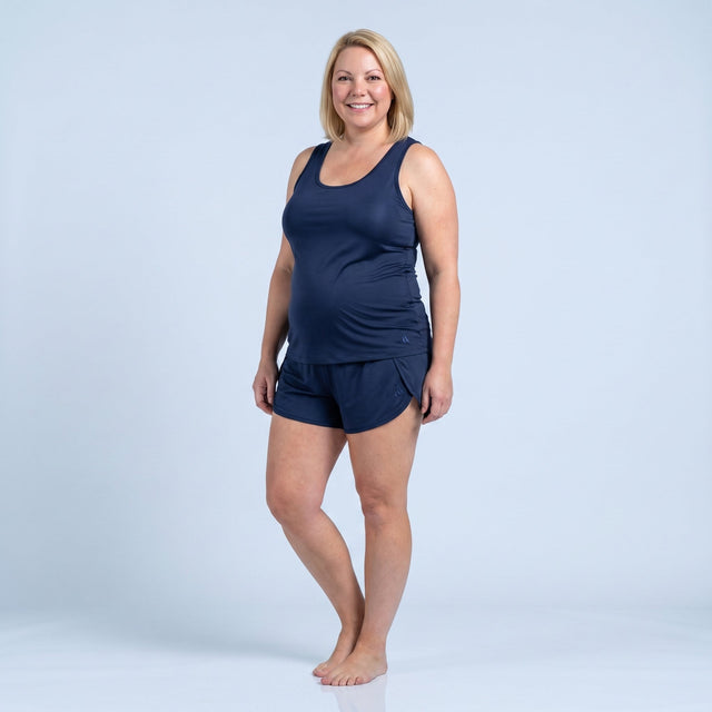 Navy Cool-jams NightCool Tulip Tank Top for women, for women who sleep hot