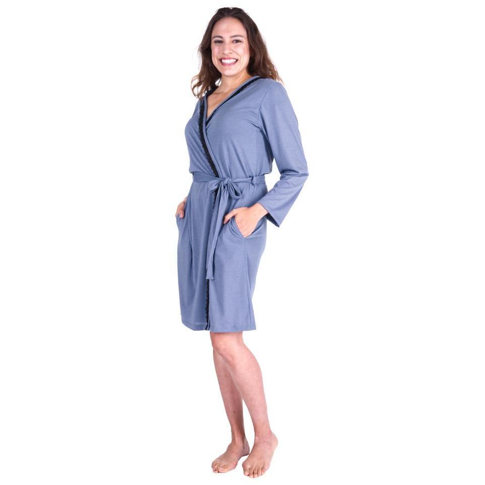 WOMEN'S LACE ACCENT MOISTURE WICKING ROBE - Cool-jams