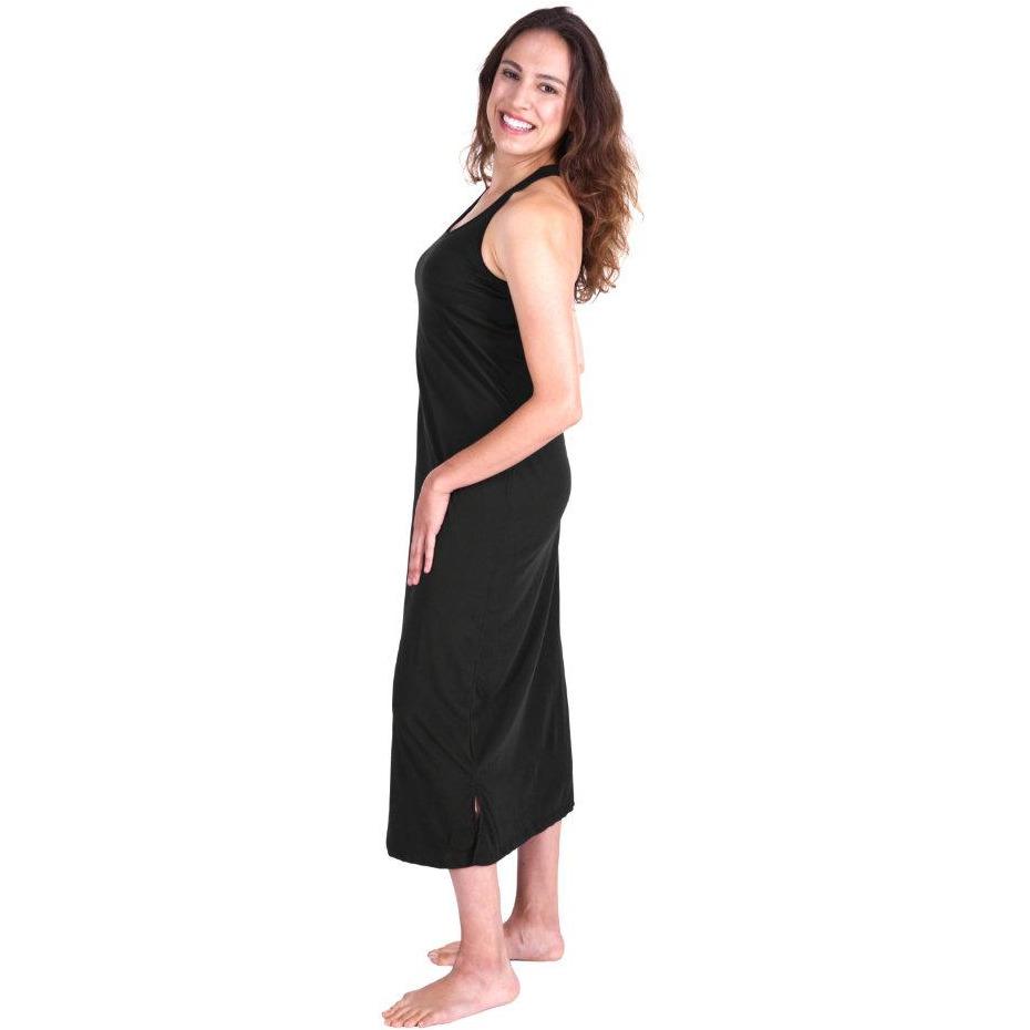 Women's Soft Nightdress With Built In Bra Solid Color Sleeveless
