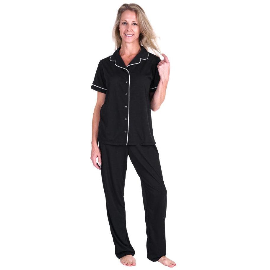 Menopause Sleepwear Set Button Down Pajamas for Hot Flashes Cooljams