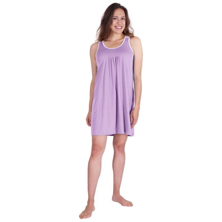 Women's Pleated Front Moisture Wicking Sleeveless Nightgown - Cool-jams